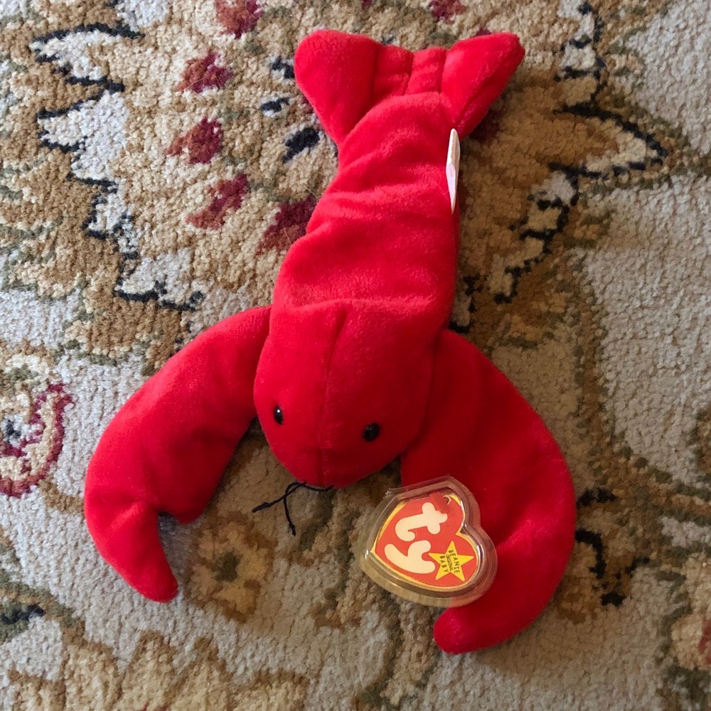 Ty Red Plush Lobster with Heart Tag